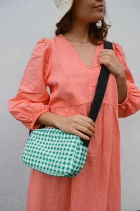 Baggu Green Gingham Camera Crossbody