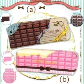 Crux Melt Chocolate 7.2" Pink PVC Pouch with Chocolate Zipper Pull