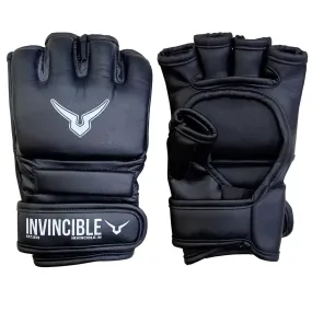 Invincible Combat Gloves with Thumb Enclosure, Black - Small