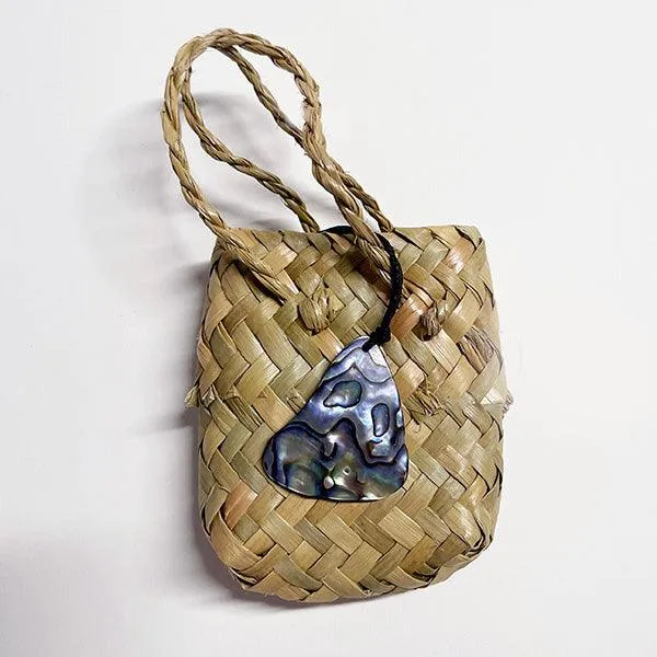 Mini Kete Bag with Paua Shell Necklace