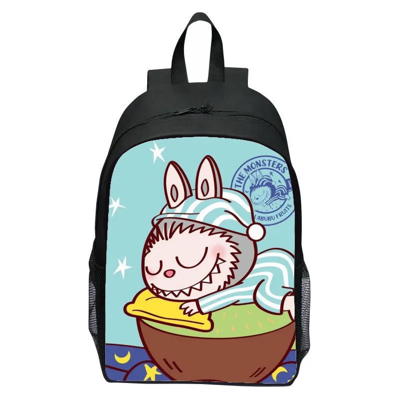 Printed Rabbit Labubu Schoolbag Elementary School Student Cartoon Cute Backpack 123 Grade Doll Boys and Girls