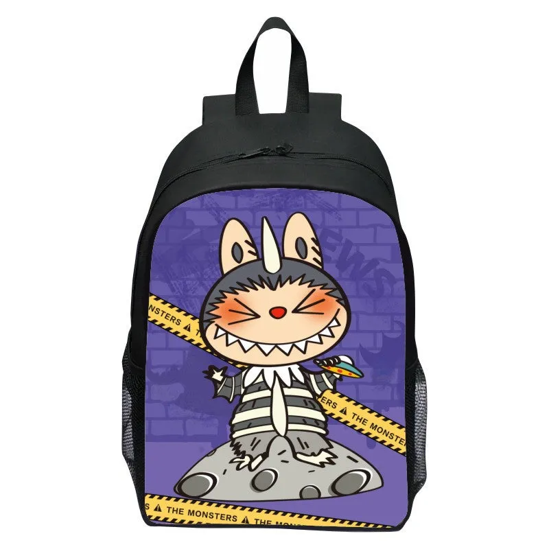 Printed Rabbit Labubu Schoolbag Elementary School Student Cartoon Cute Backpack 123 Grade Doll Boys and Girls