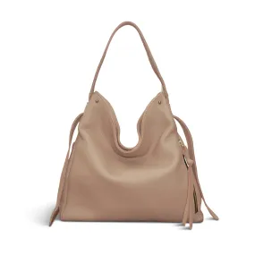 Sophia Adjustable Hobo in Cappuccino Buffalo Cowhide