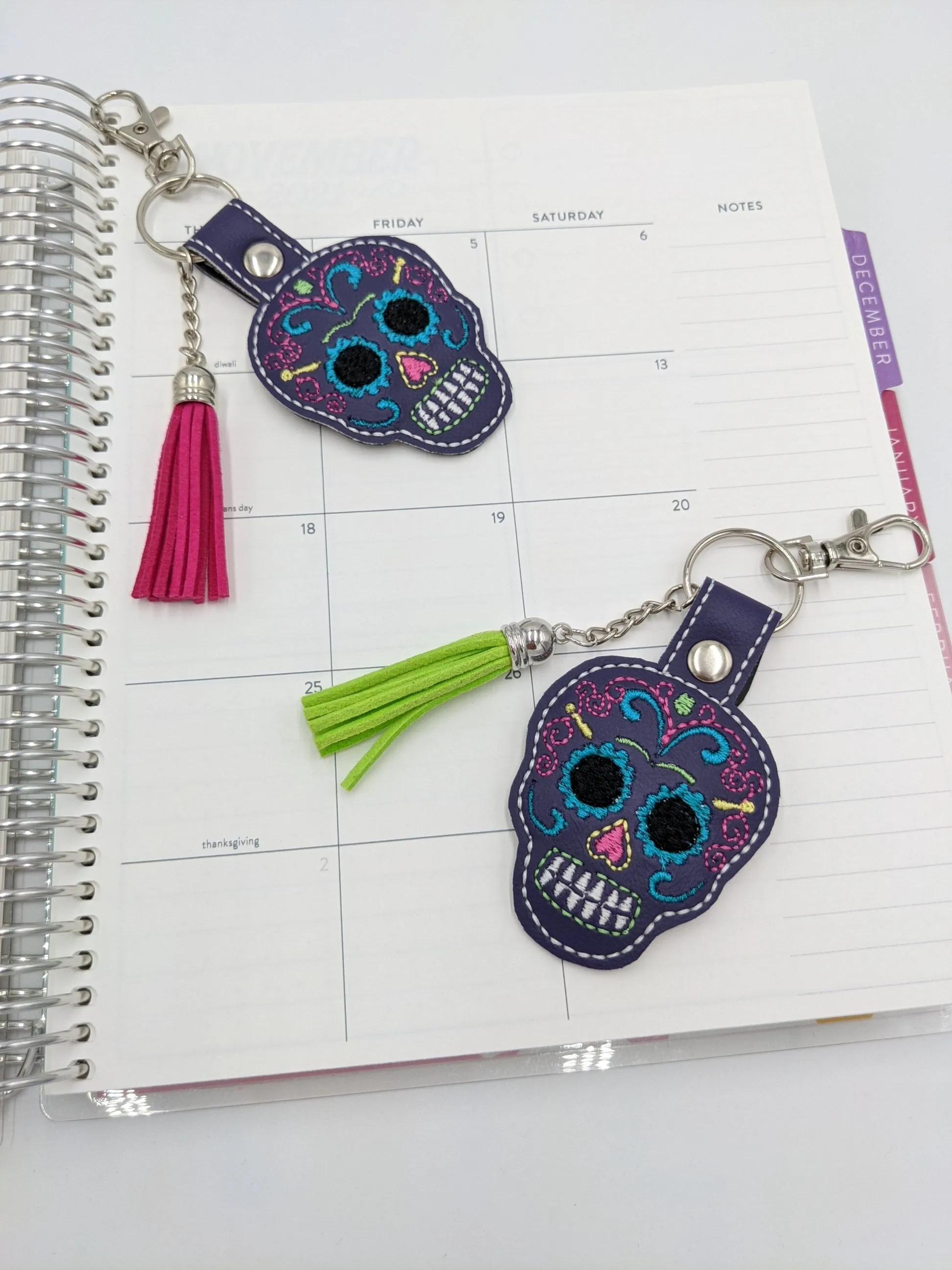 Sugar Skull 'Dia De Los Muertos' Keychain