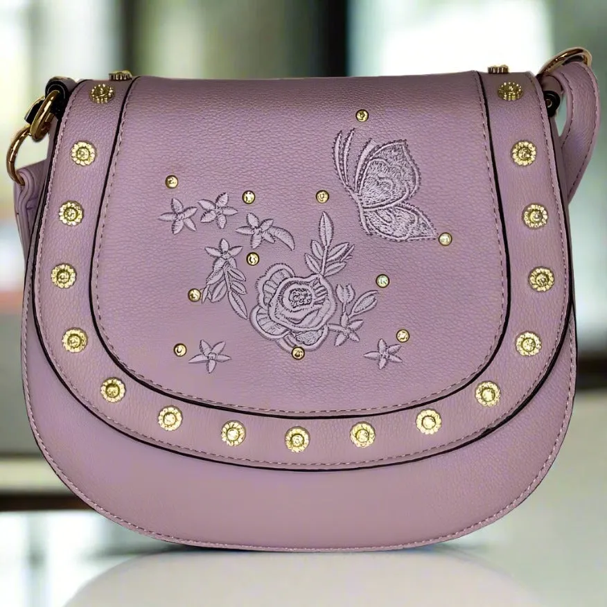 Temptation Italy Floral & Butterfly Satchel Shoulder Bag