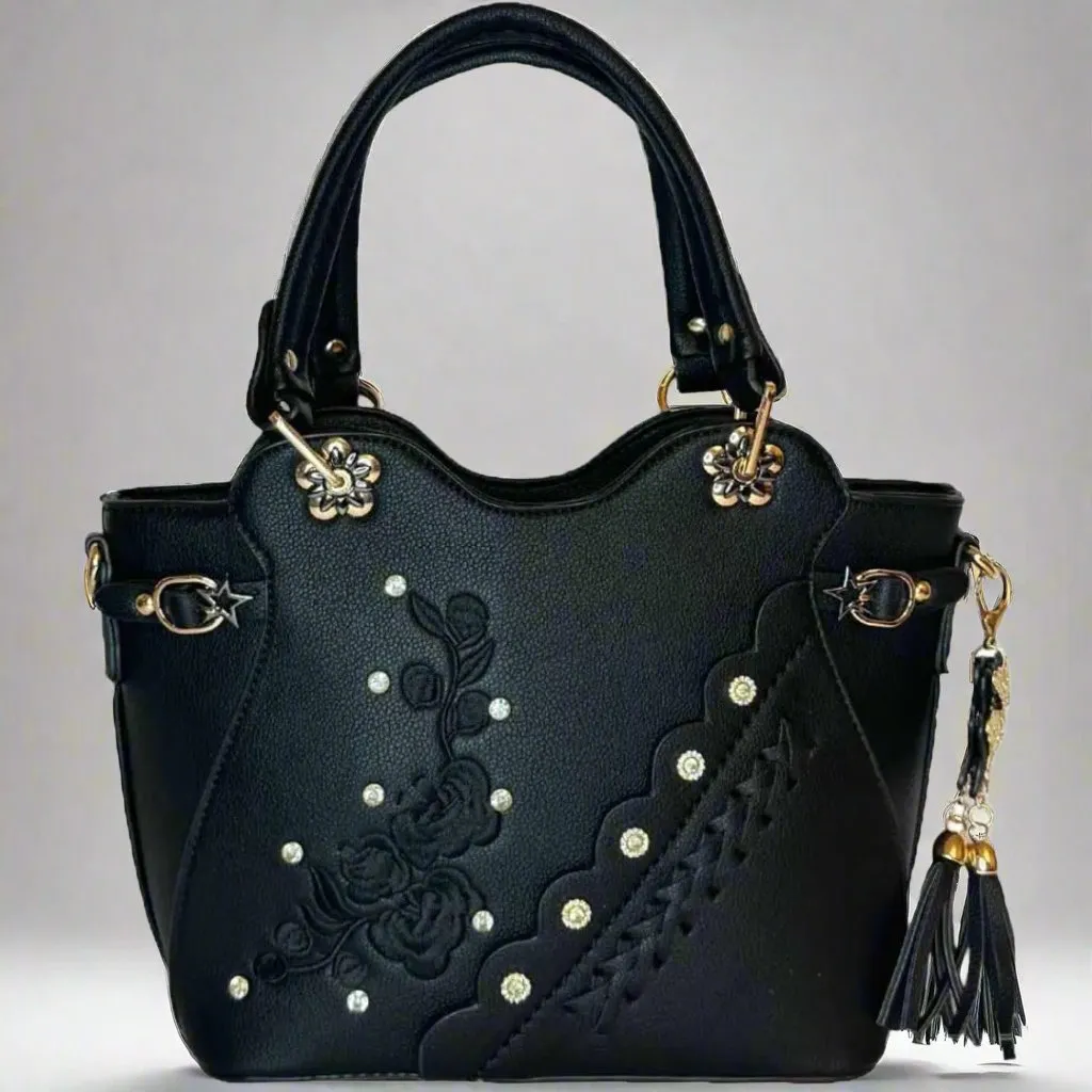 Temptation Italy Floral Embroidered 2-In-1 Satchel Handbag